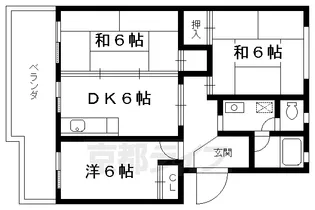 ヒルズ宝ヶ池【105号室】の間取り