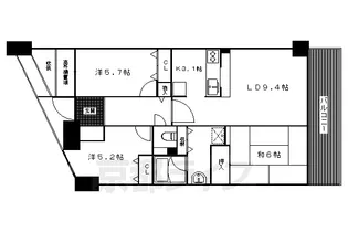 グランドメゾン修学院1番館【405号室】の間取り