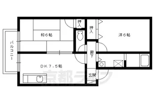 エスポワール岩倉【101号室】の間取り