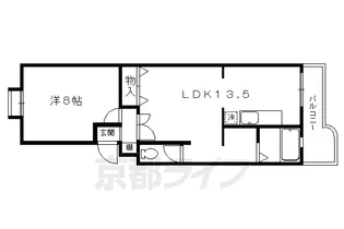 リヴィエラ下鴨【201号室】の間取り