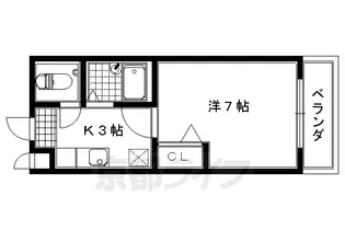 アジットエフ宝ヶ池【102号室】の間取り
