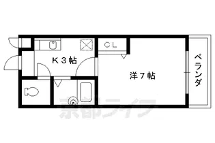 アジットエフ宝ヶ池【203号室】の間取り