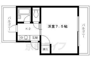 カーサ下鴨【201号室】の間取り