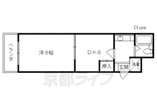 フレーヴァー深草【403号室】の間取り