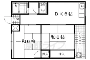 京都府宇治市五ヶ庄梅林【マンション】の間取り