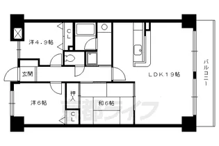 ライオンズマンション桃山南口【7階】の間取り