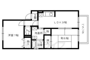 ハイカムール深草【1階】の間取り