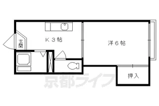 ドミール深草【106号室】の間取り