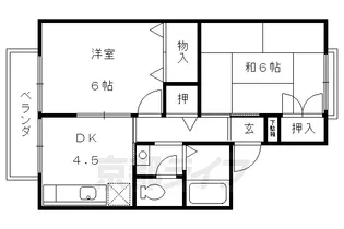 ハイツ鞍ヶ谷【203号室】の間取り