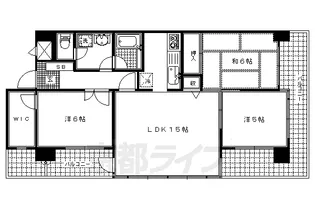 パークテラス桃山【214号室】の間取り