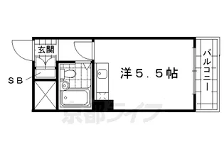 朝日プラザ深草【711号室】の間取り