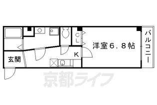 ボヌール深草【105号室】の間取り