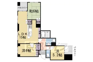 イーグルコート伏見桃山【502号室】の間取り