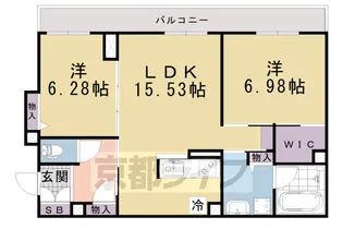 シャーメゾン京都桃山【203号室】の間取り