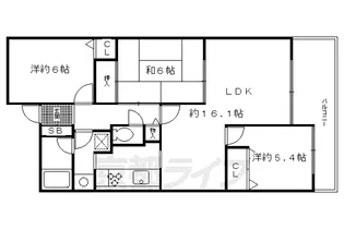 グランデュール鴨川シレノスⅡ番館【8階】の間取り