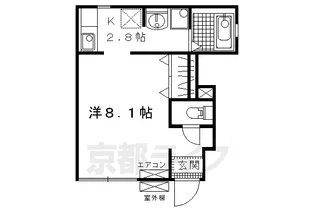 プチシャトー伏見【101号室】の間取り
