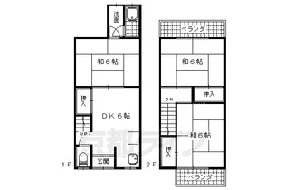 京都府京都市山科区大宅古海道町【一戸建】の間取り