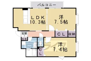 ヴィラサンシャイン【1階】の間取り
