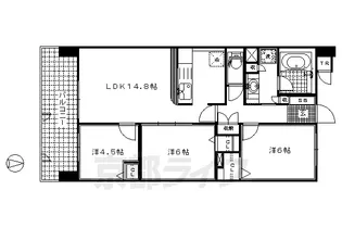 リソシエ伏見丹波橋ウェルネス【708号室】の間取り