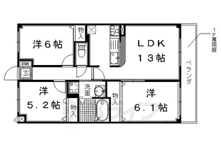 プリマヴェーラ桃山【208号室】の間取り