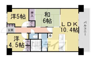 ディオフェルティ淀リヴィエール【704号室】の間取り