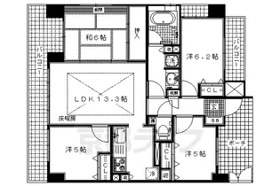 エスリード淀【3階】の間取り