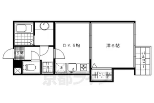 サザン桃山御陵【102号室】の間取り