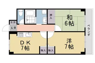ラコルレ川政【410号室】の間取り