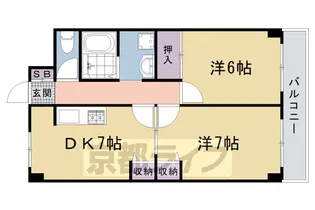 ラコルレ川政【302号室】の間取り