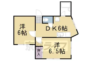 ドエル上桂【104号室】の間取り