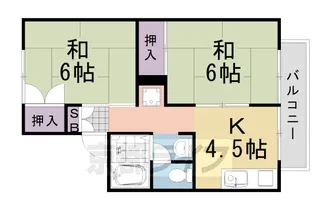 京都府京都市西京区大枝沓掛町【アパート】の間取り