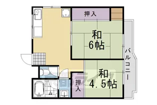 ウエストヒルズ桂【102号室】の間取り