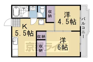 ウエストヒルズ桂【101号室】の間取り
