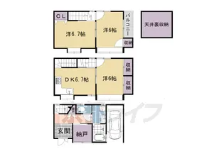 京都府京都市南区久世殿城町【一戸建】の間取り