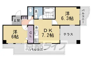 パークテラス御池【5階】の間取り