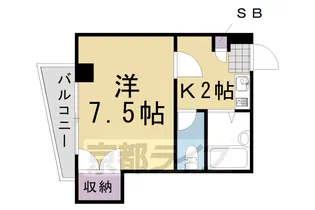 嵐山りんくぱずる【205号室】の間取り