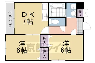 京都府京都市西京区桂徳大寺町【マンション】の間取り