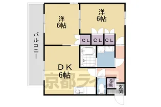 京都府京都市右京区川島調子町【マンション】の間取り