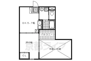 クオリティ嵯峨野【1階】の間取り