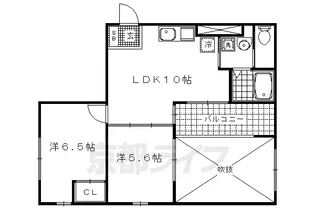 クオリティ嵯峨野【303号室】の間取り