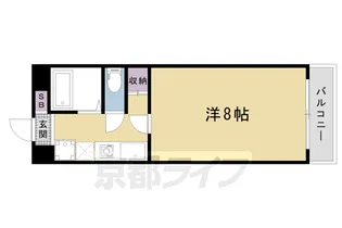 グリーンパレス衣笠【201号室】の間取り