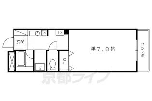 京都府京都市北区衣笠北高橋町【マンション】の間取り