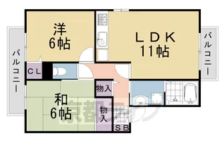 フィオーレ桂【201号室】の間取り