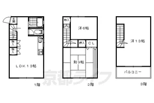 京都府京都市右京区西京極東町【一戸建】の間取り