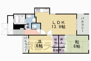 コンフィアンサ桂【503号室】の間取り