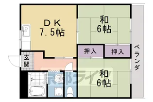 京都府京都市西京区樫原佃【マンション】の間取り