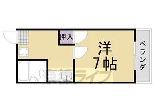 ユニメント桂華【206号室】の間取り