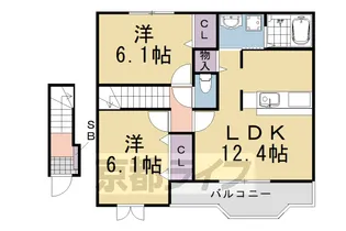 サンブライト【2階】の間取り
