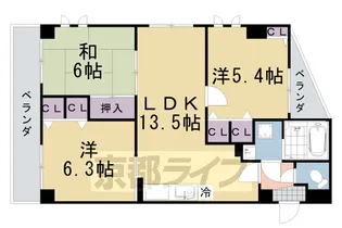 クレードル桂川【3階】の間取り