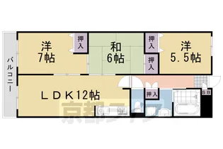リジョイス桂【206号室】の間取り